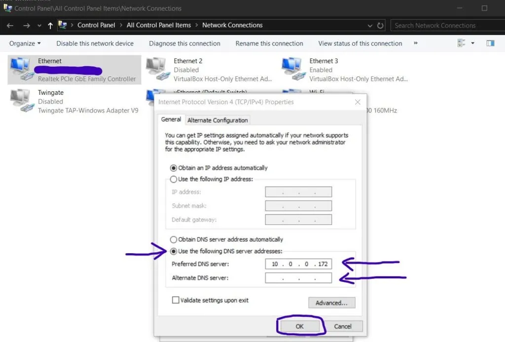 how you should fill out your DNS settings