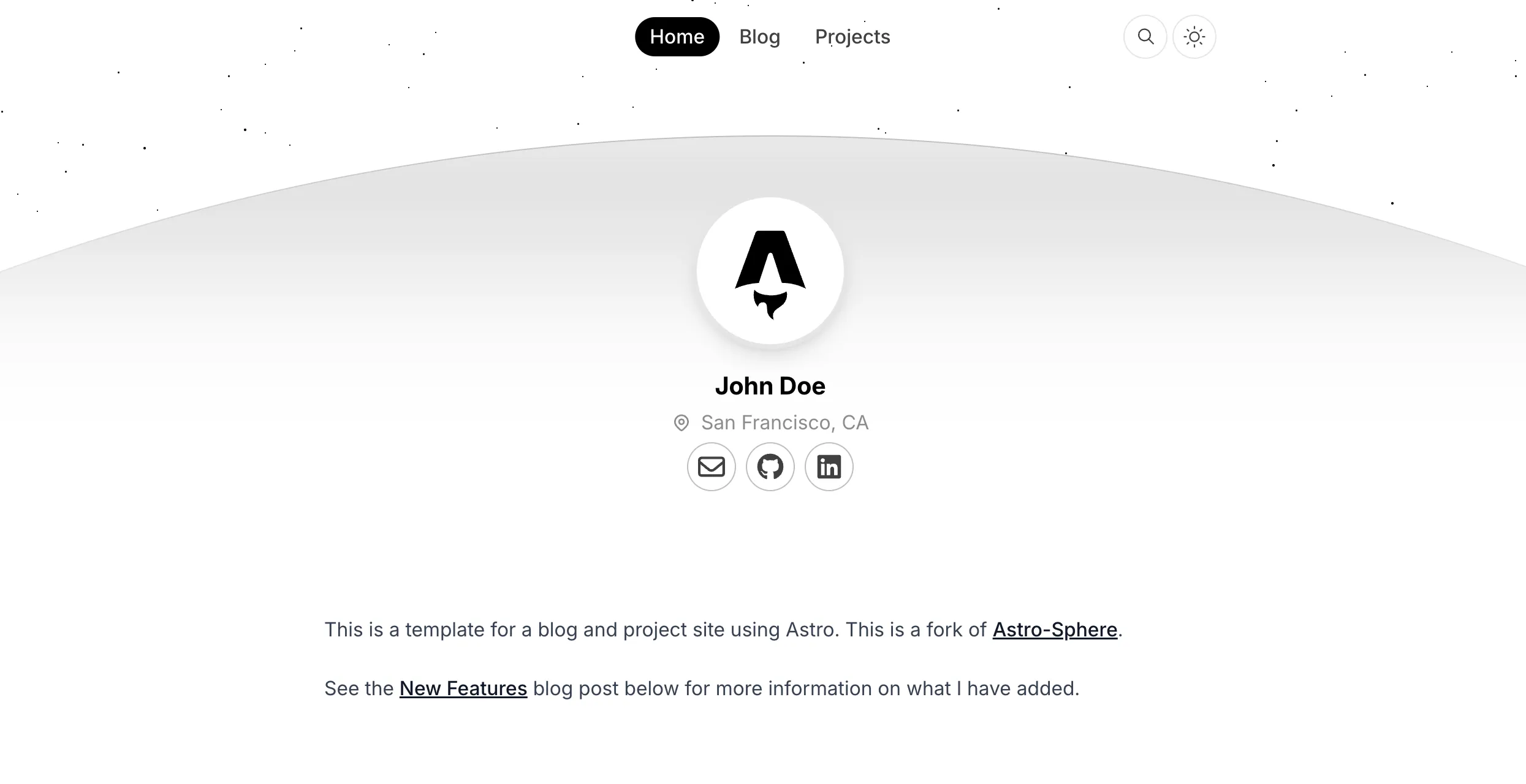 Astro Spherical demo homepage